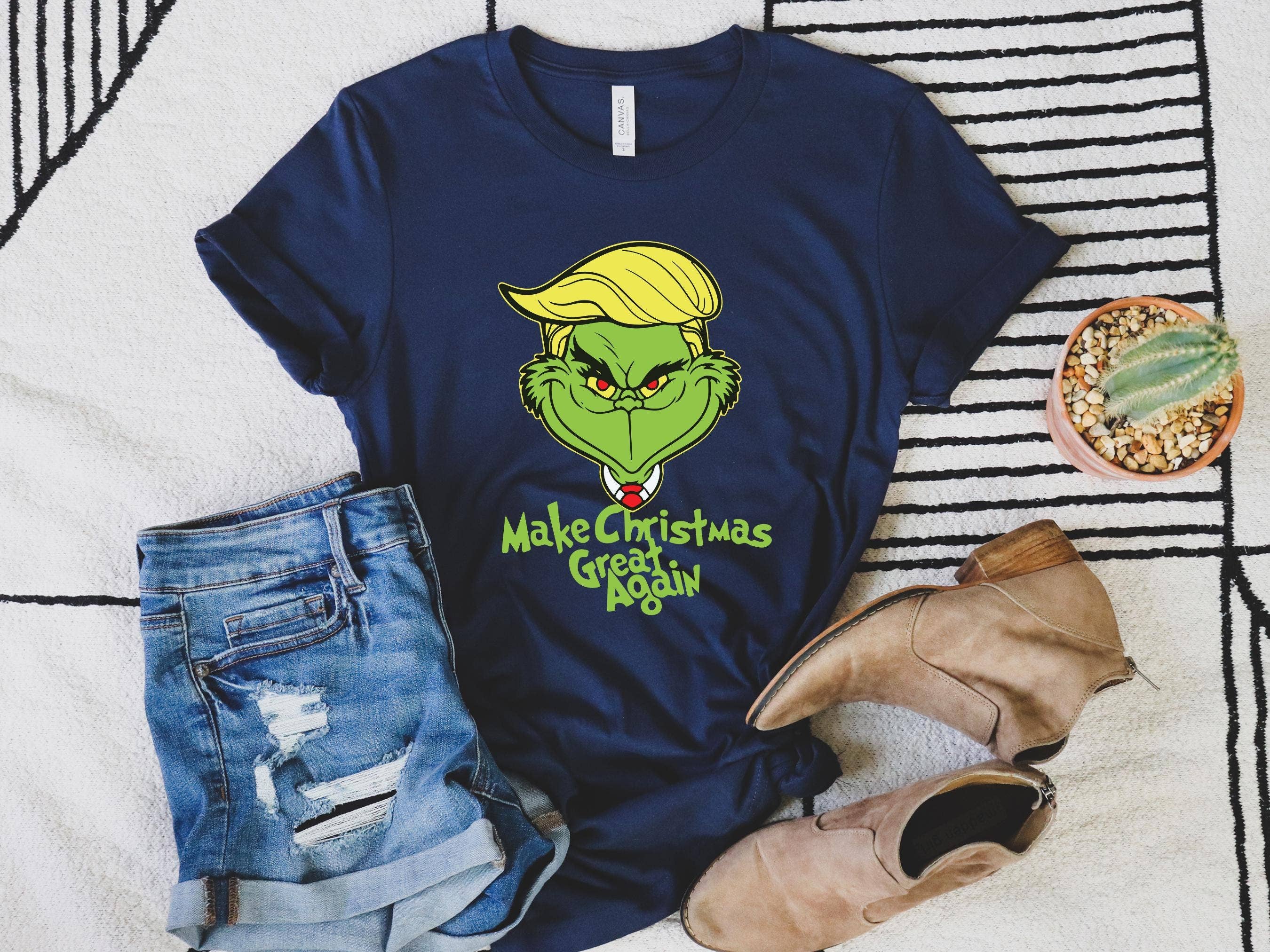 Trump Make Christmas Great Again Santa Grinch Shirt Tee Hoodie, Sweatshirt | PodTeesHub.com