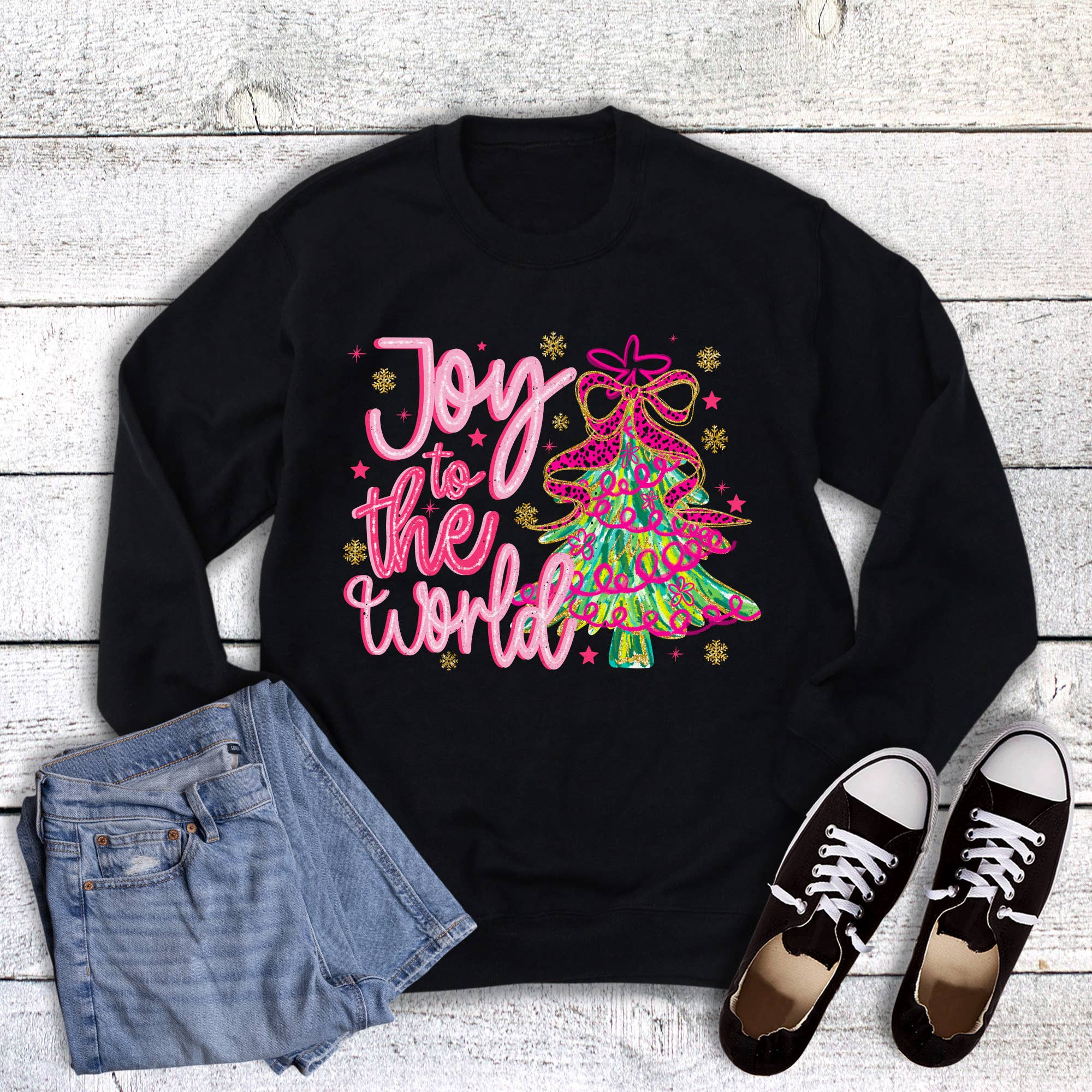 Christmas Watercolor Joy To the World Sweatshirt T-Shirts, Hoodie | PodTeesHub.com