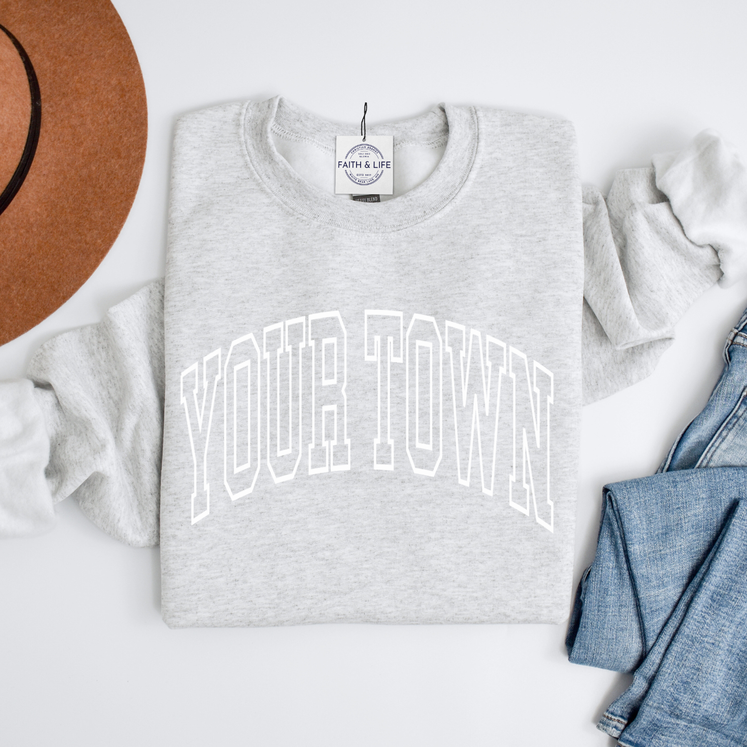 Custom Town Name Varsity Letter Local Pride Sweatshirt T-Shirts, Hoodie | PodTeesHub.com