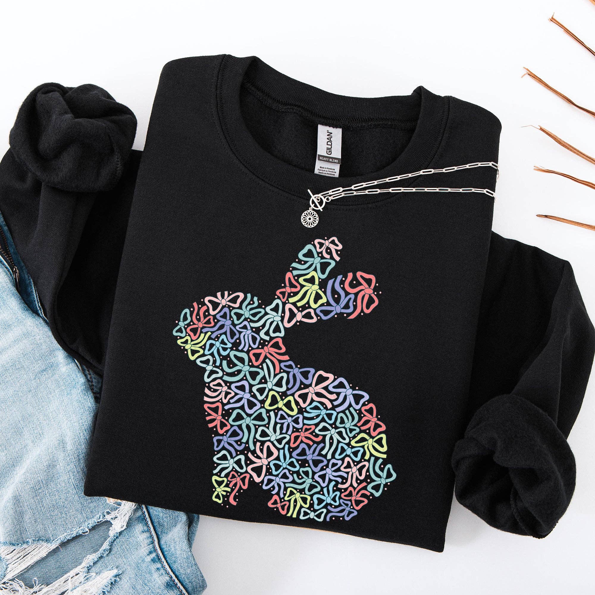 Colorful Bows, Easter, Bunny Jesus Rabbit Holiday Sweatshirt T-Shirts, Hoodie | PodTeesHub.com