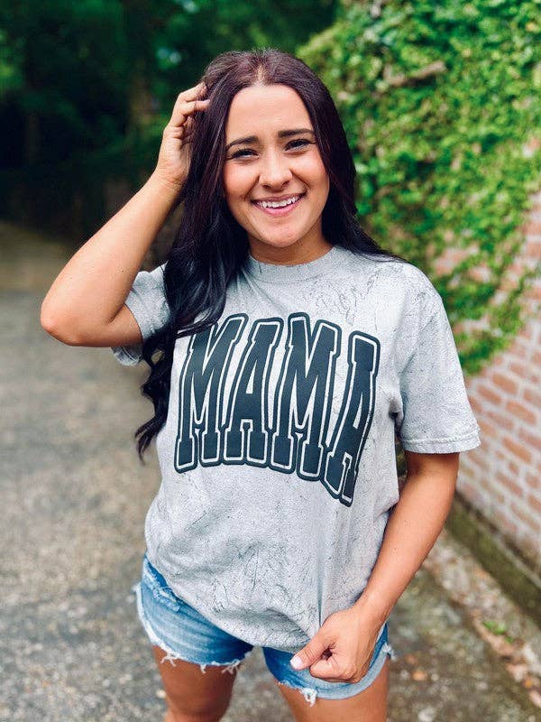 Mama Varsity Mineral Wash Puff Tee Hoodie, Sweatshirt | PodTeesHub.com