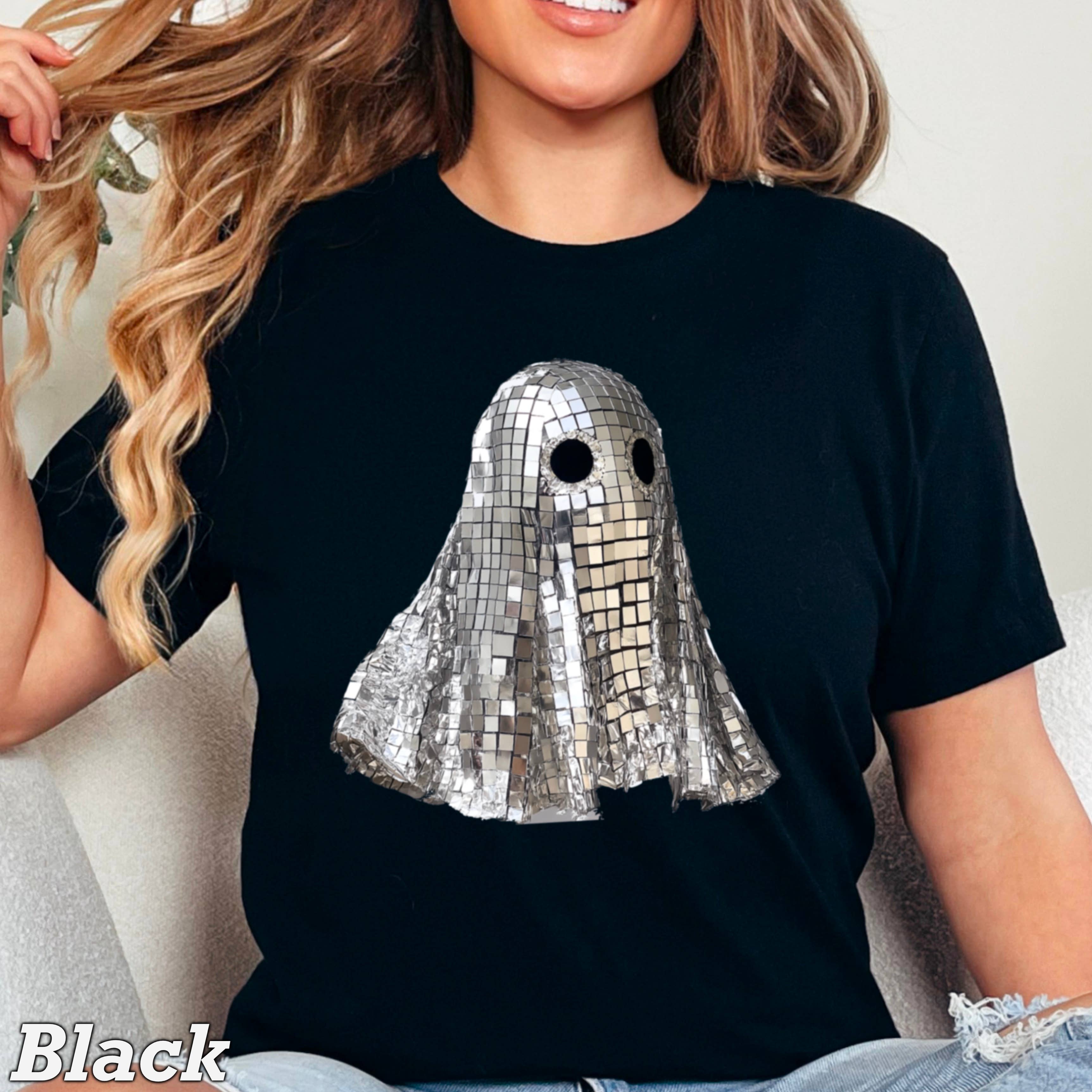 Disco Ghost Halloween 2025 Graphic Shirt | Comfort Color Hoodie, Sweatshirt | PodTeesHub.com