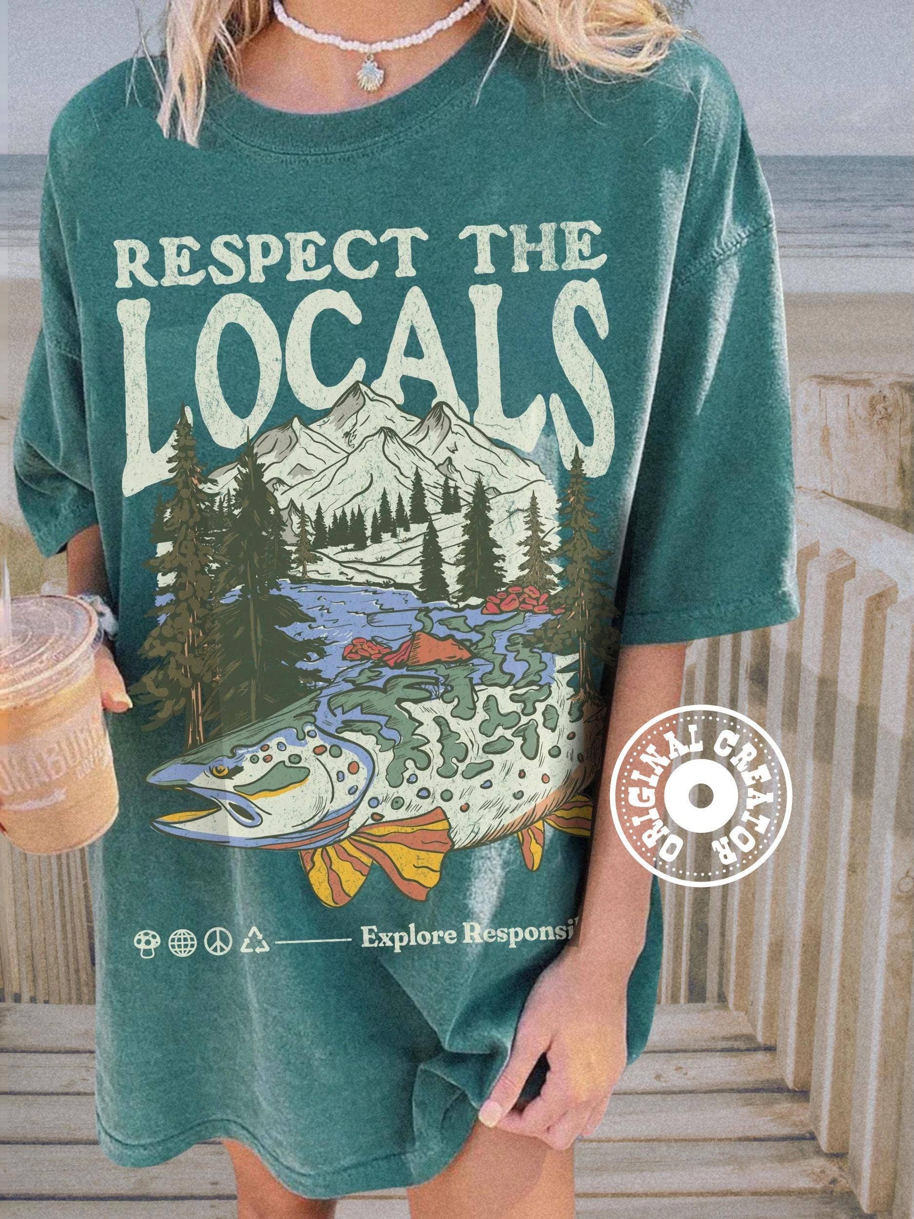 Fish Tee Respect the Locals Ocean Inspired Environmental Tee Hoodie, Sweatshirt | PodTeesHub.com
