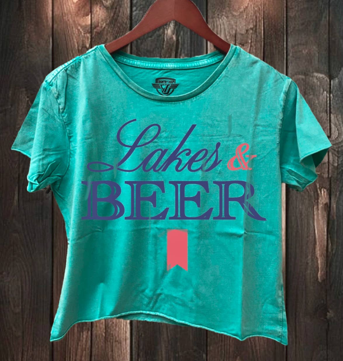 Lakes and Beer Regular Cropped Acid Wash T-Shirt Hoodie, Sweatshirt | PodTeesHub.com