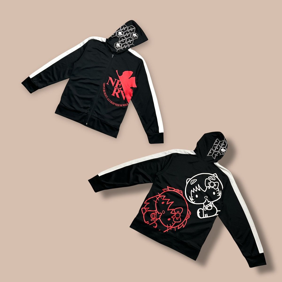 Evangelion Nerv Zipper Polyester Hoodie T-Shirts, Sweatshirt | PodTeesHub.com