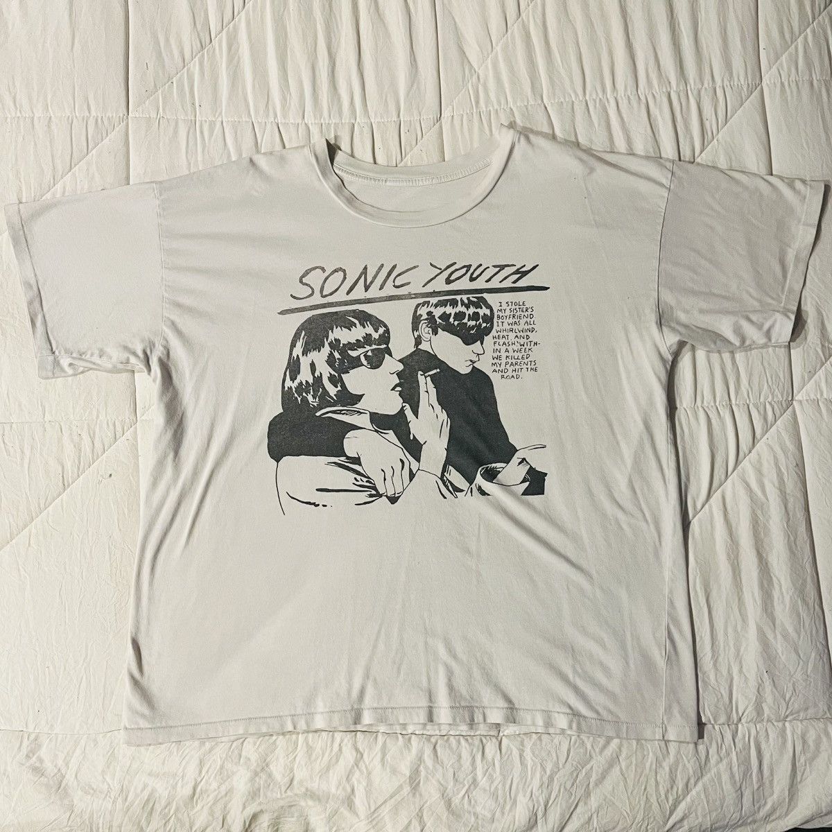 Vintage 1990 Sonic Youth Goo Album White T Shirt Xl Hoodie, Sweatshirt | PodTeesHub.com