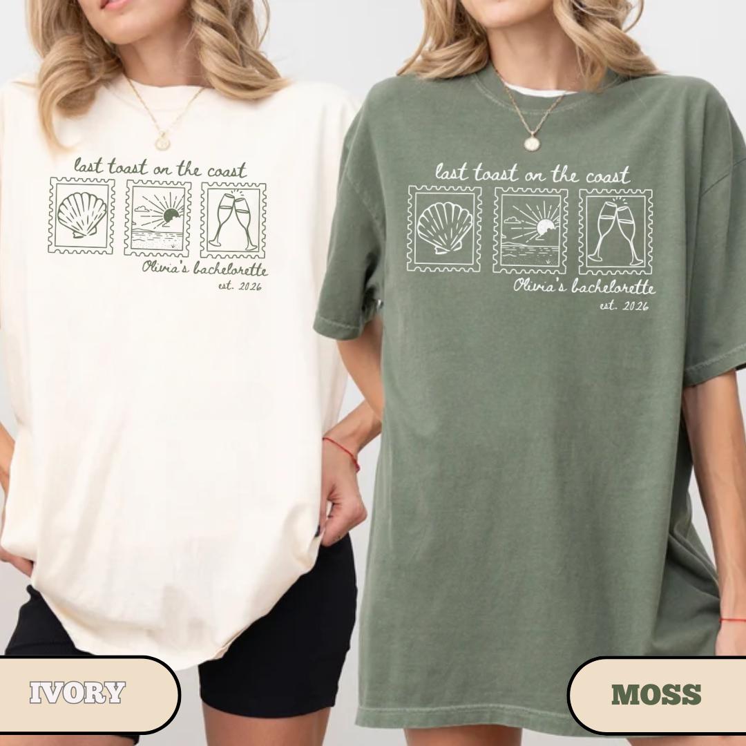 Last Toast Coast Bachelorette Custom Beach Bachelorette Party Last Splash Tee Personalized Seashell (2)
