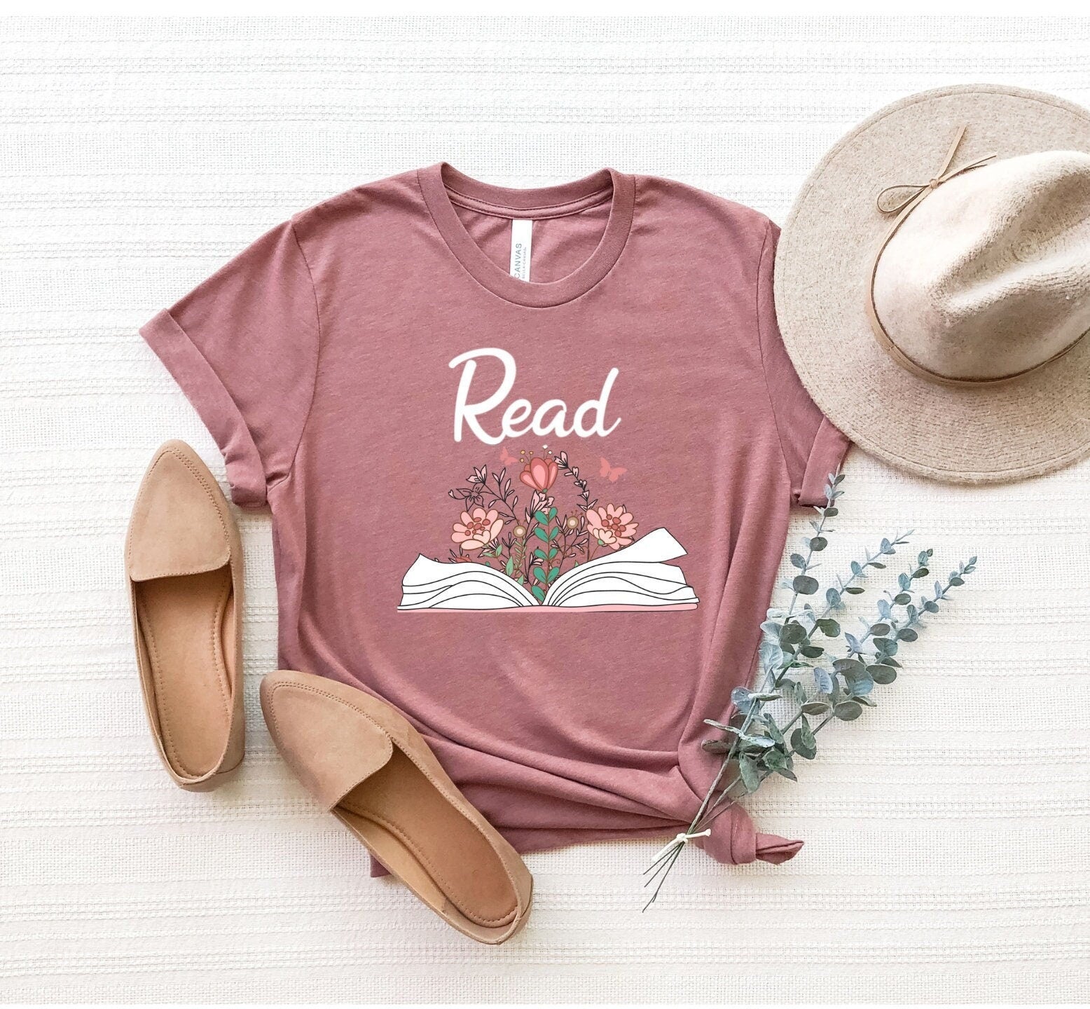 Read Floral Book Reading Book Wildflowers Book Read Book Tee Reading Time Librarian Teacher (2)