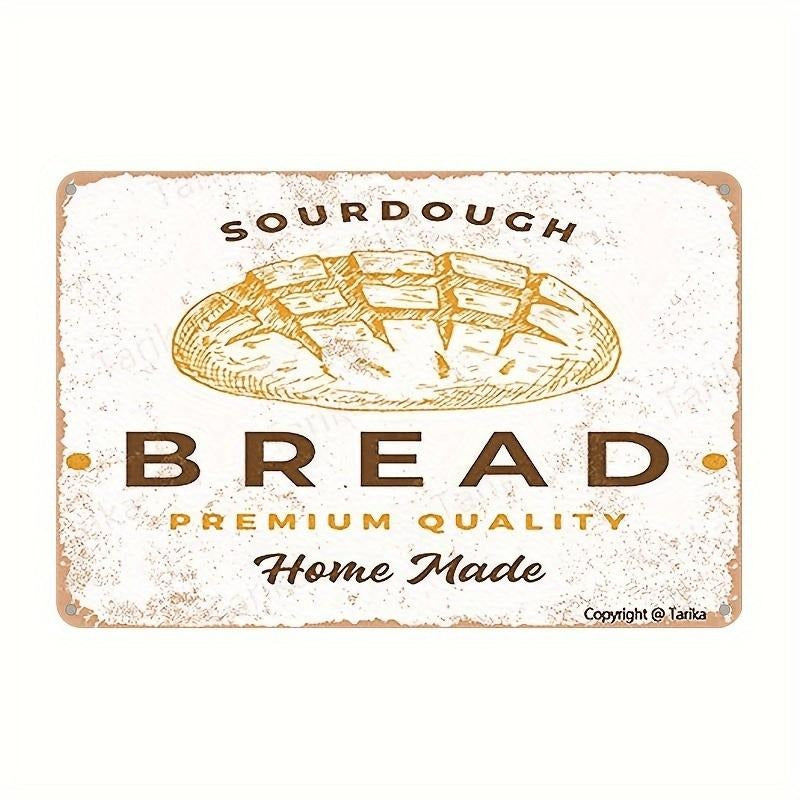 1 vintage "SOURDOUGH" metal logo - 7.87x11.8-inch country wall art, suitable for home, kitchen and bakery; high-quality...