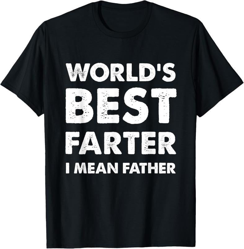 [100% Cotton] [100% Cotton] Father'S Day Retro World'S Best Farter Dad Joke T-Shirt Premium Cotton Apparel T-Shirt For...