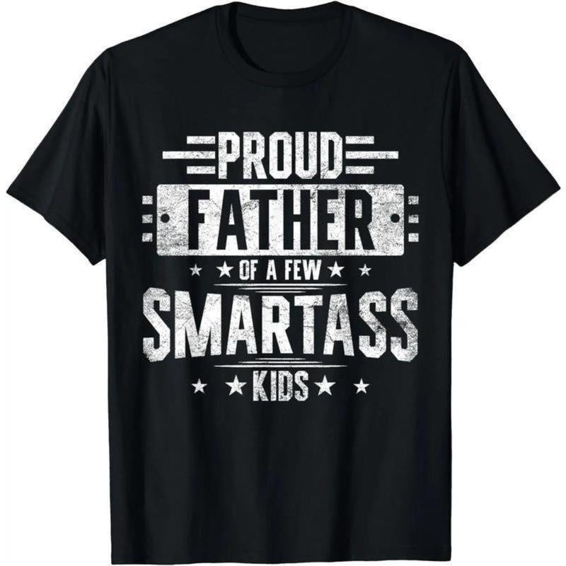[100% Cotton] [100% Cotton] Proud Father Smartass Kids Humor T-Shirt For Dads Who Love Sarcasm. T-Shirt For Men And Women...