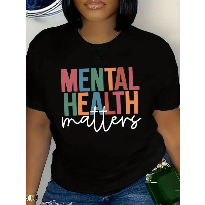 [100% Cotton] [Mental Health Awareness Tee] Women'S Mental Health Awareness T-Shirt - Soft, Breathable Crewneck Top With...