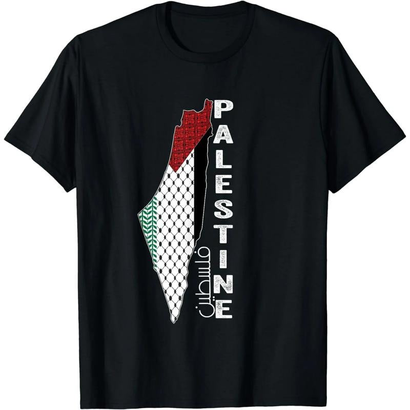 [100% Cotton]  Short Sleeve PALESTINE Casual Graphic Printed Short Sleeve T-Shirt For Men Women Golf Gift T-Shirt For Men...