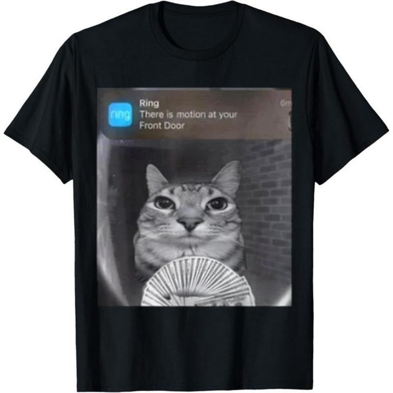 [100% Cotton] 100% Cotton Ring Cat With Motion Meme T-Shirt T-Shirt For Men And Women Hoodie, Sweatshirt | PodTeesHub.com