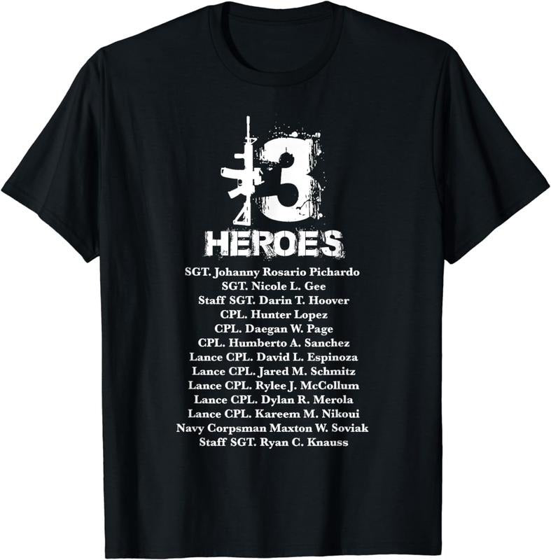 [100% Cotton] 13 Heroes 08-26-2024 Never Forget Honor Fallen Soldiers Gift T-Shirt Hoodie, Sweatshirt | PodTeesHub.com