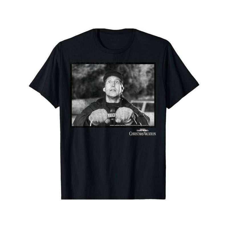 [100% Cotton] Clark Black & White Christmas Vacation Short Sleeve T-Shirt