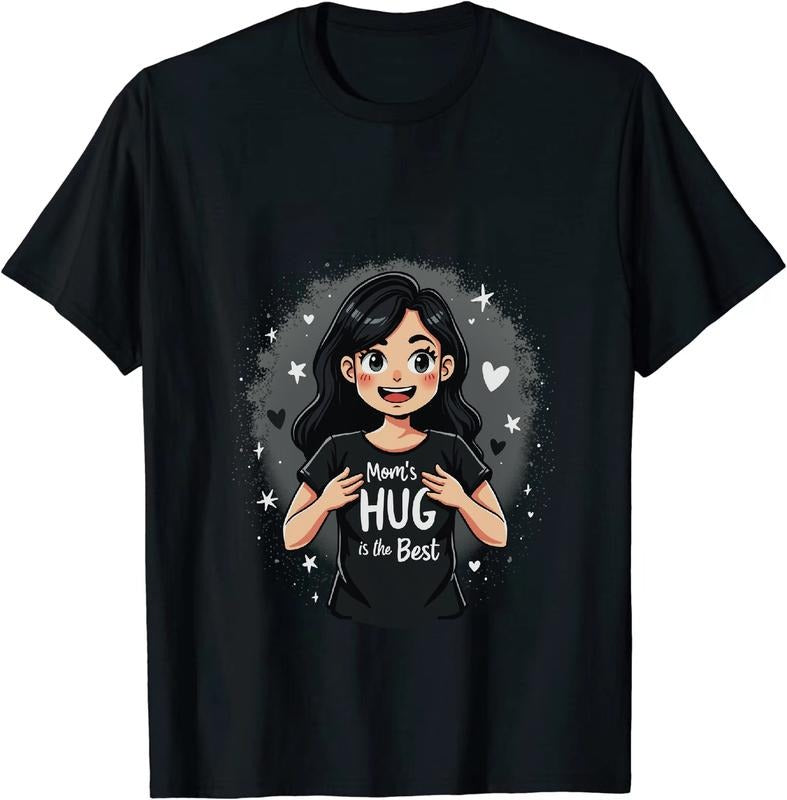 [100% Cotton] Cute Girl Mom Hug Best Love Heartwarming T-Shirt Design Hoodie, Sweatshirt | PodTeesHub.com