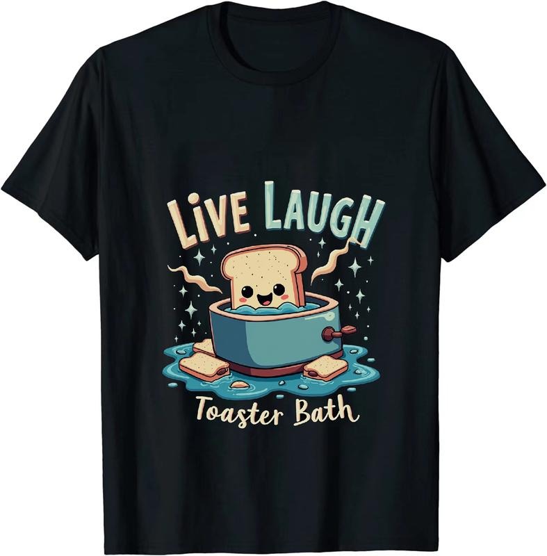 [100% Cotton] Cute Smiling Bread In Water Toaster With Stars T-Shirt Design Hoodie, Sweatshirt | PodTeesHub.com