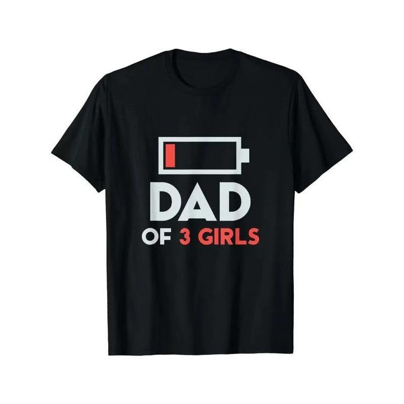 [100% Cotton] Dad of 3 Girls Fathers Day Gift from Daughter Wife T-Shirt Hoodie, Sweatshirt | PodTeesHub.com