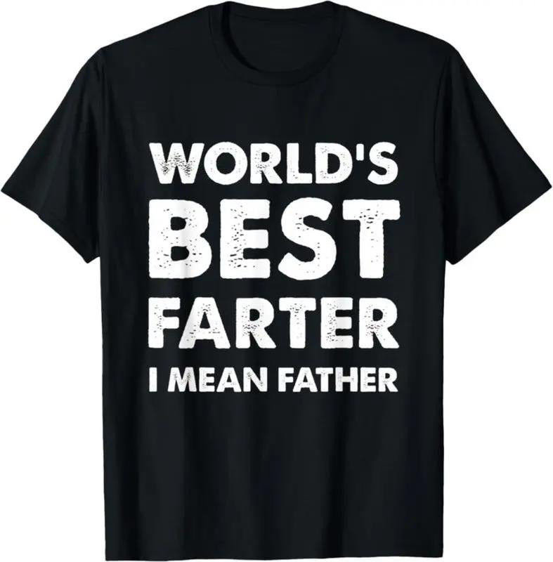 [100% Cotton] Father's Day Retro World's Best Farter Dad Joke T-Shirt Premium Cotton Apparel, Fathers Day Gift For Dad,...