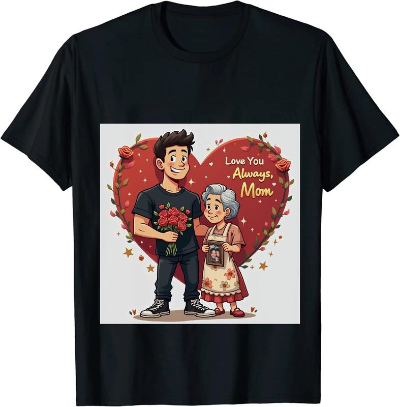 [100% Cotton] Heartwarming Mother Son Love With Roses And Book T-Shirt Design For Mom Hoodie, Sweatshirt | PodTeesHub.com