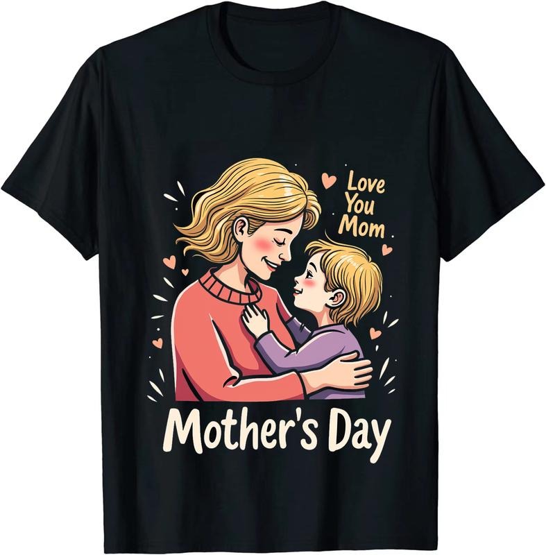 [100% Cotton] Love You Mom Mother Day Cute Cartoon Heartwarming T-Shirt Hoodie, Sweatshirt | PodTeesHub.com
