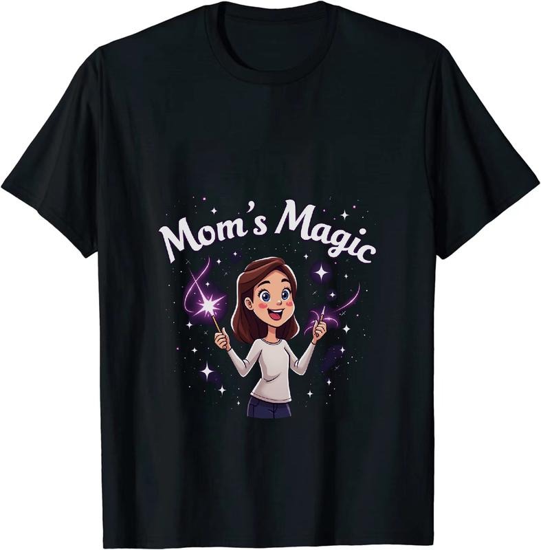 [100% Cotton] Magical Mom With Sparkling Wands Fun Design T-Shirt Hoodie, Sweatshirt | PodTeesHub.com