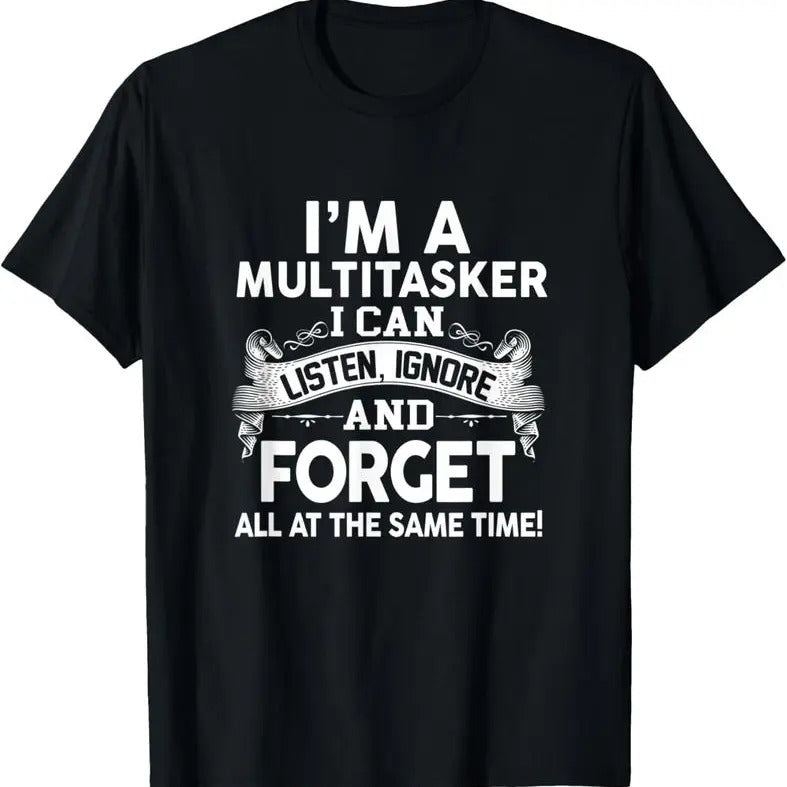 [100% Cotton] New Creative Short Sleeve I'm versatile, I can hear, I can see, I can forget T-shirt Hoodie, Sweatshirt