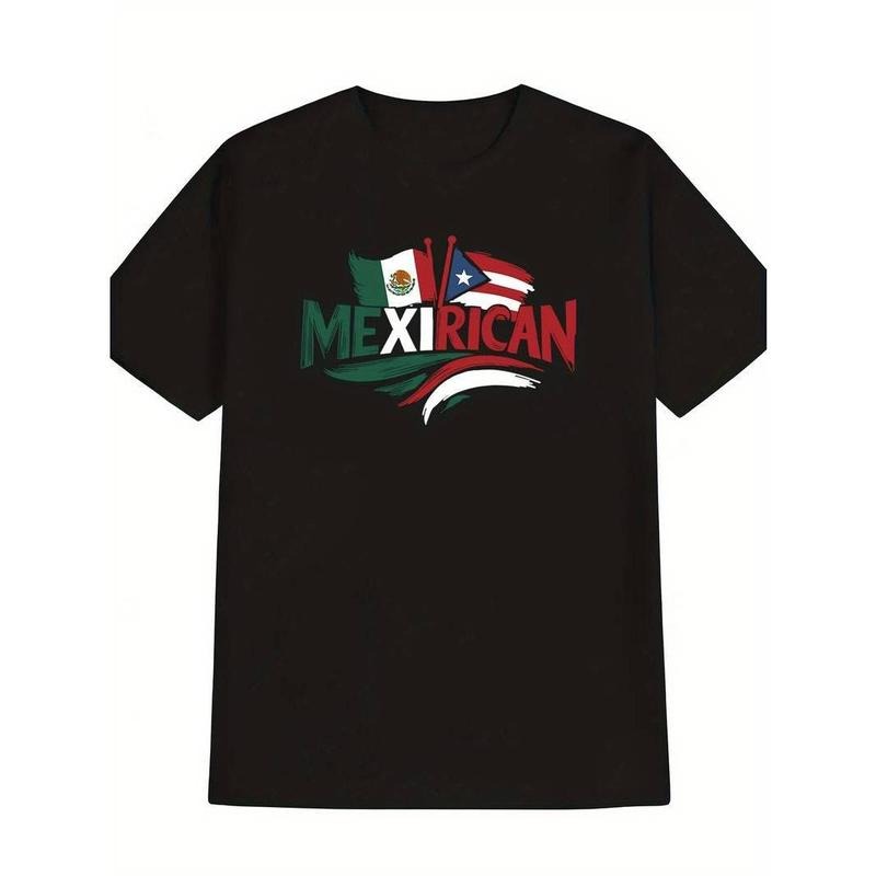 [100% Cotton] Puerto Rico Flag Print Men'S Cotton T-shirt-Casual Sports Style, round Neck Short Sleeve Top Hoodie, Sweatshirt