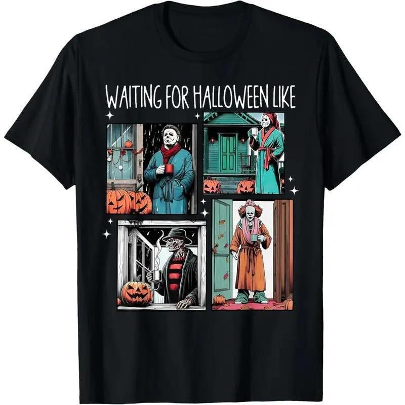 [100% Cotton] Spooky Halloween Waiting Game With Jack O Lantern Decor T-Shirt Hoodie, Sweatshirt | PodTeesHub.com