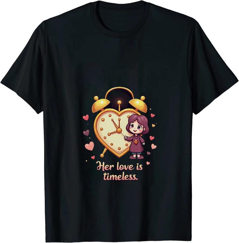 [100% Cotton] Timeless Love Alarm Clock Purple Girl Cartoon T-Shirt Hoodie, Sweatshirt | PodTeesHub.com