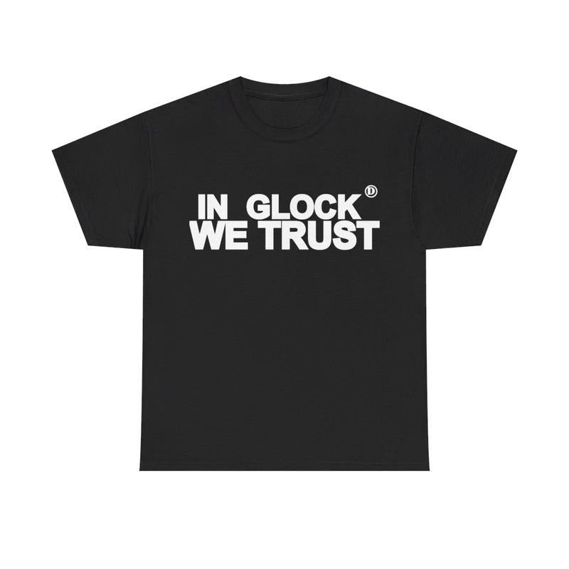 [100% Cotton] Vintage In Glock We Trust Y2K 90S Hip-Hop Vibes Heavy  Graphic T-Shirt Tshirt Shirt HipHop Rap Tee Casual...