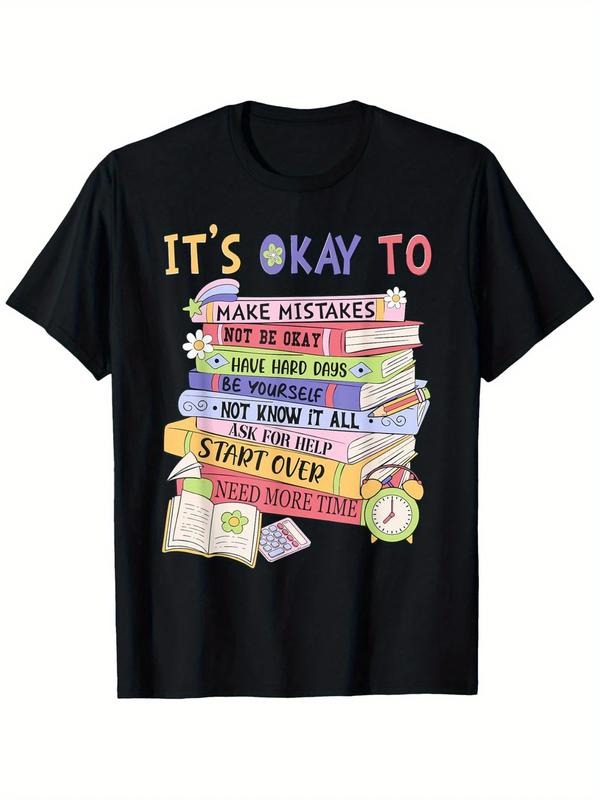 [100% Cotton] graphic tees It'S Okay To Not Be Okay Mental Health Awareness Support T-Shirt, Men'S Cotton T-Shirt