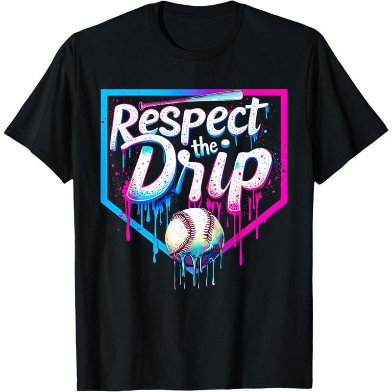 100% Cotton 100% Cotton Baseball Drip For Ice Cream Drip Youth  Baseball T-Shirt Golf Gift T-Shirt For Men And Women...