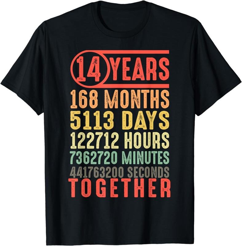 [100% Cotton]14 Year Wedding Anniversary Gifts for Her Him T-Shirt Hoodie, Sweatshirt | PodTeesHub.com