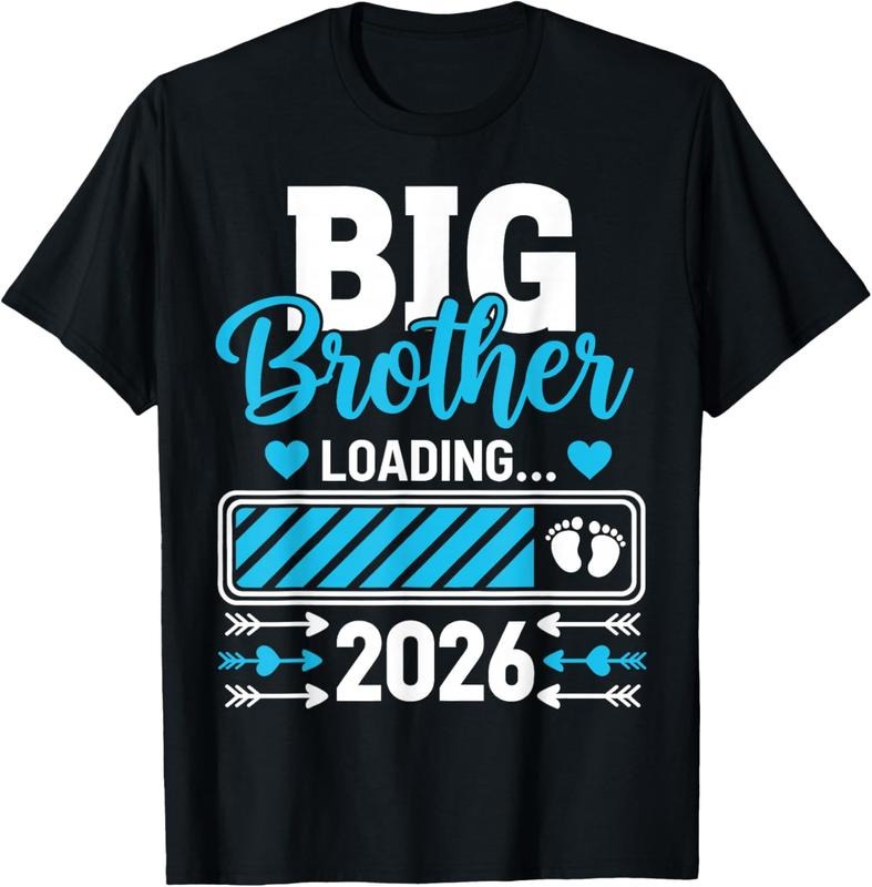 100% Cotton Big Brother Loading 2026 Promoted to Big Brother 2026 Boys T-Shirt Hoodie, Sweatshirt | PodTeesHub.com