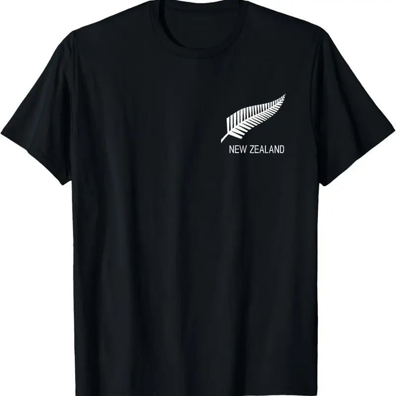 100% Cotton Black New Zealand Fern Shirt Mens Black Proud Kiwi NZ Rugby T-Shirt Hoodie, Sweatshirt | PodTeesHub.com