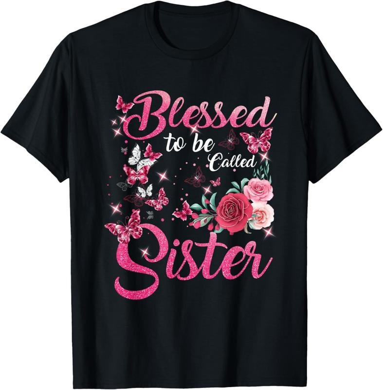 100% Cotton Blessed to Be Called Sister Floral Mothers Day T-Shirt Hoodie, Sweatshirt | PodTeesHub.com