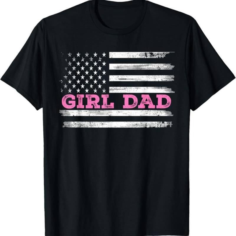 100% Cotton Casual T-Shirt Girl Dad Father'S Day Dad Daughter, Dad Of Girls Outnumbered T-Shirt Adult Men'S Loose And...