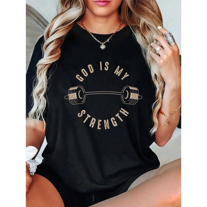 100% Cotton Casual Tshirt God Is My Strength Shirt | Cute God Is Rock Funny Gym Gift T-Shirt Hoodie, Sweatshirt