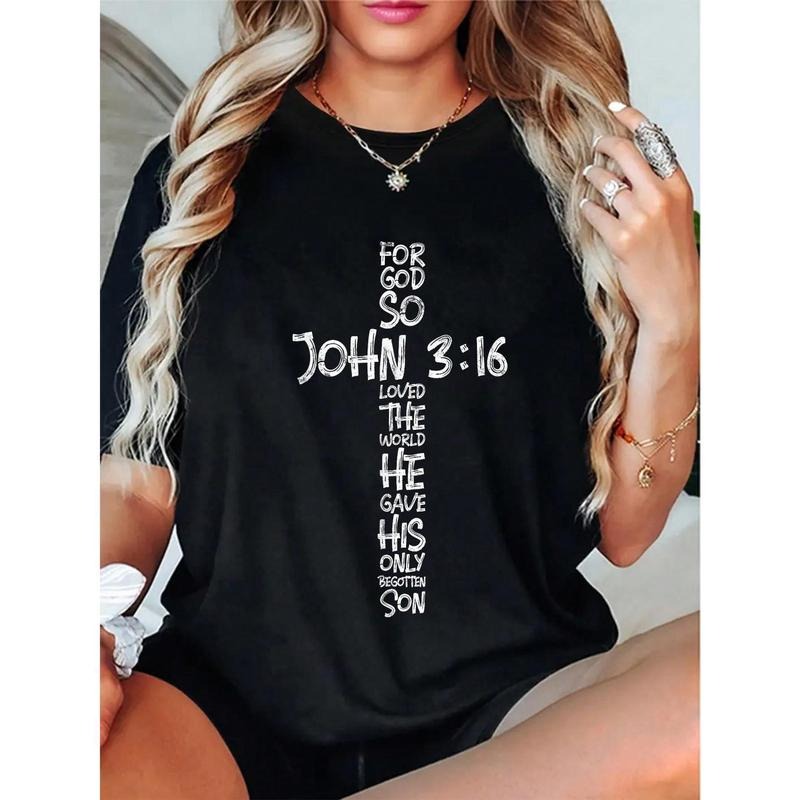 100% Cotton Casual Tshirt John 3:16 Christian Cross Religious Bible Verse Gifts T-Shirt Hoodie, Sweatshirt | PodTeesHub.com