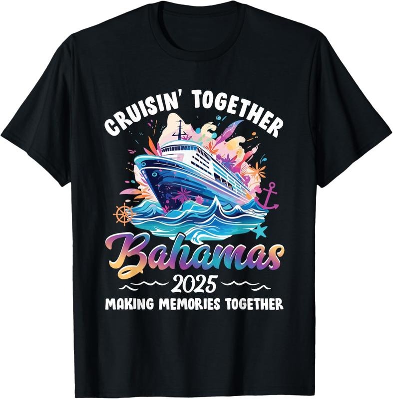 100% Cotton Cruisin Together Bahamas Vacation Beach 2025 Memories Squad T-Shirt Hoodie, Sweatshirt | PodTeesHub.com