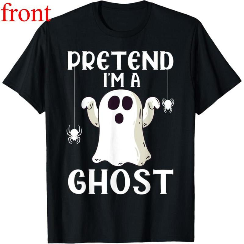 100% Cotton Fashion Garment Funny Pretend I'm A Ghost Lazy Halloween Costume T-Shirt Hoodie, Sweatshirt | PodTeesHub.com