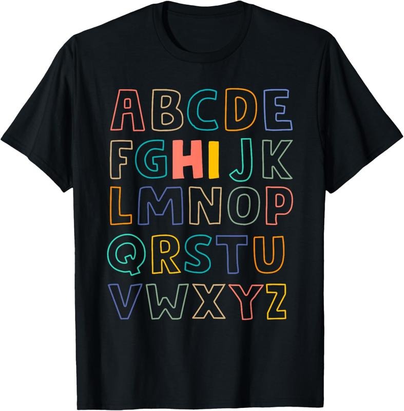 100% Cotton Funny Pre K Kindergarten Hi Alphabet Back To School Teachers T-Shirt Hoodie, Sweatshirt | PodTeesHub.com