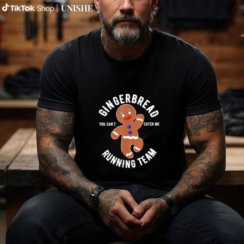 100% Cotton Gingerbread Christmas Running Team Funny T-Shirt Hoodie, Sweatshirt | PodTeesHub.com