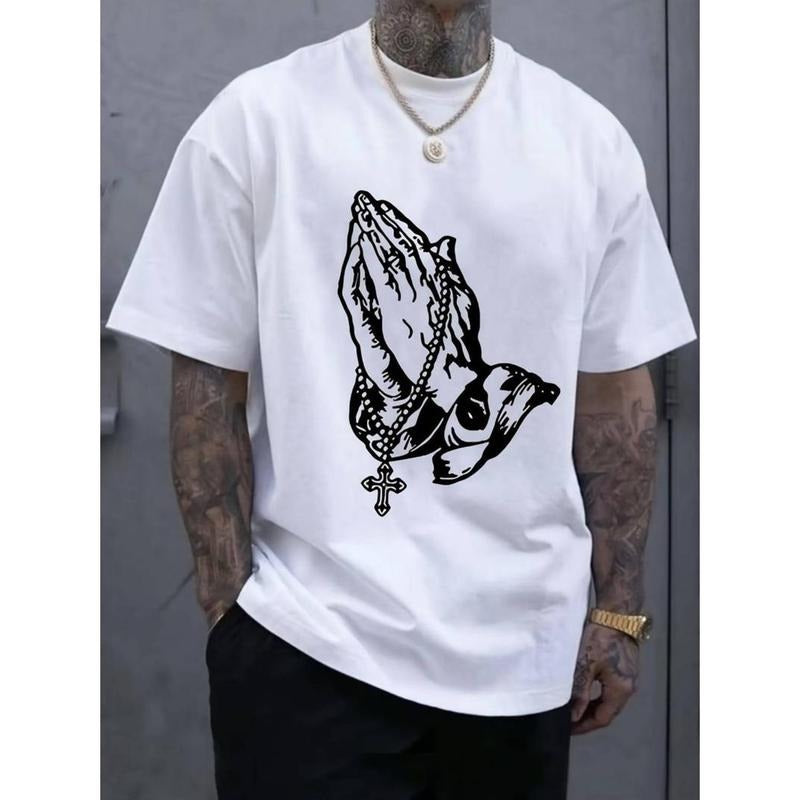 100% Cotton Golf Gift T-Shirt For Men and Women Men'S Casual Cotton Crew Neck T-Shirt with Unique Pray Print