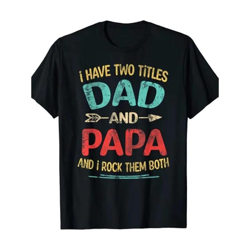 100% Cotton Golf Gift T-Shirt For Men and Women Men's Funny "Dad & Papa" Graphic T-Shirt