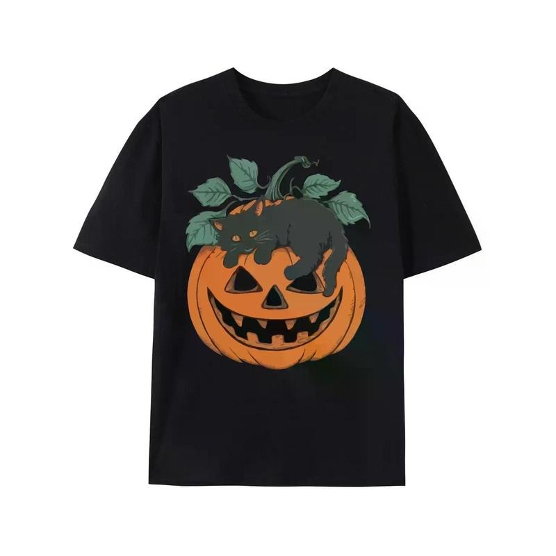 100% Cotton Golf Gift T-Shirt For Men and Women Spooky Black Cat Shirt Perfect for Halloween Celebrations Hoodie, Sweatshirt