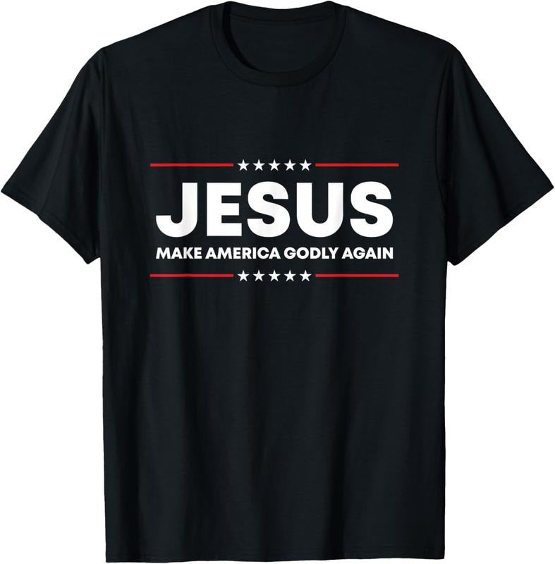 100% Cotton Jesus Make America Godly Again Patriotic Christian Faith USA T-Shirt Hoodie, Sweatshirt | PodTeesHub.com