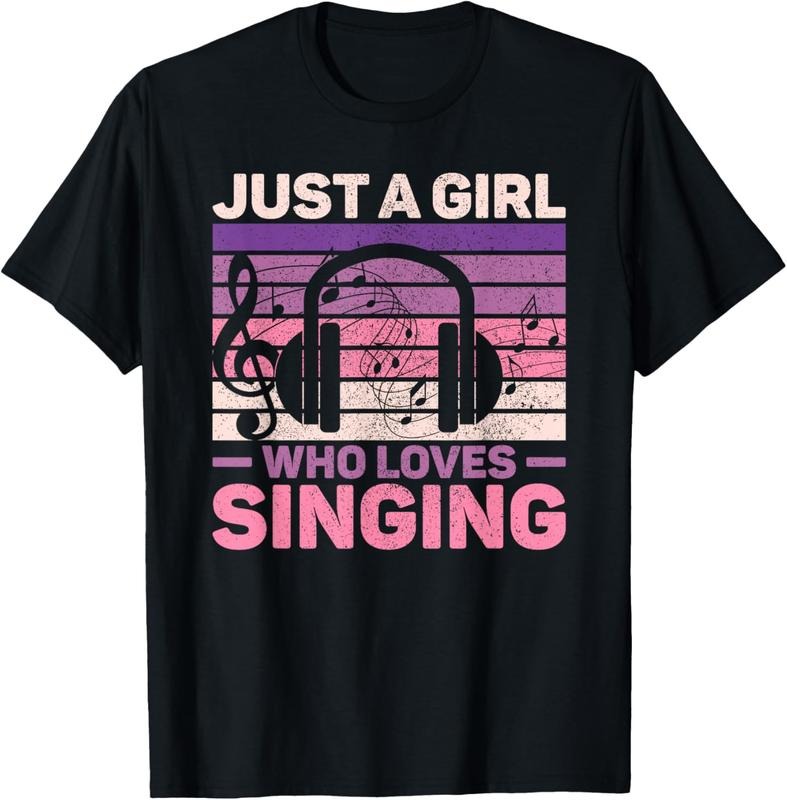 100% Cotton Just A Girl Who Loves Singing Women Music Lovers Teen Singer T-Shirt Hoodie, Sweatshirt | PodTeesHub.com